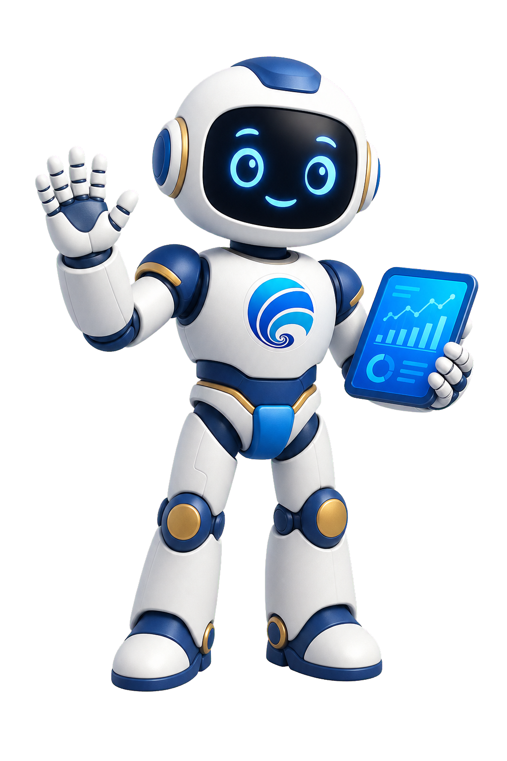 Maskot robot SI APTIKA PEMDI dengan logo Aptika
